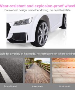 Costzon Kids Ride On Car, 12V Licensed Audi TT RS, Battery Powered Electric Ride On Vehicle w/Parental Remote Control, MP3, Lights, Horn, Opened Doors, High/Low Speeds, White 26 71X7Wbg 2BL