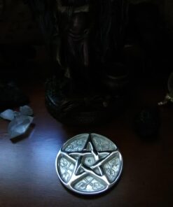 New Age Imports, Inc. - Pentagram Altar Tile Solid Brass with Silver Plating 3-Inches Diameter. 25 71X7ssUM 7L