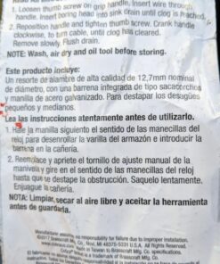 Cobra Products 30500 Cobra 30000 Pipe Auger, for Use with Most Small and Medium Household Drains, 1/2 in X 50 Ft, 50' 20 71X8w5PA0WL