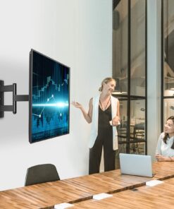 TV Mount, Full Motion TV Wall Mount Swivel Tilt for 26-60 Inch TVs and Monitors up to 70lbs, Single Stud Corner Outdoor Wall Mount TV Bracket Articulating Extension Leveling Max VESA 400X400mm 30 71XBBfVfgcL