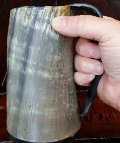 AleHorn Original Handcrafted Authentic Viking Drinking Horn Tankard for Beer Mead Ale - Genuine Medieval Inspired Stein Mug Food Safe Vessel with Handle (XL - 20oz, Durable Resin Base) XL - 20oz 42 71XBfM FmIL