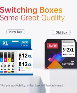 LEMERO 812 XL 812 812XL Ink Cartridge Remanufactured Ink Cartridge Replacement for Epson 812XL Ink Cartridges Combo Pack for Epson Workforce Pro WF-7840 WF-7820 WF-7310 EC-C7000 Printer (4 Pack, BCMY) 15 71XBv7gIMwL