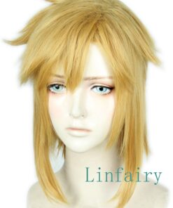 Linfairy Short Blonde Wig Halloween Cosplay Wig For Men Braid with 2 Elf Ear 34 71XCEb5XkZL