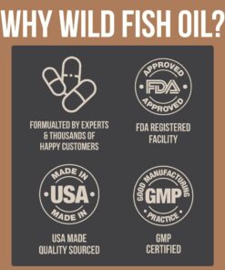 Wild Foods Omega 3 Fish Oil Supplement, 60 Capsules (1 pk) | Wild Caught, Burpless, Odorless, Non-GMO, Gluten Free | DPA, DHA, EPA Triple Strength Heart & Joint Nutrition for Women & Men 12 71XEMVYqkLL