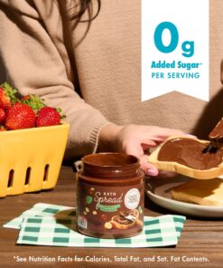 ChocZero Milk Chocolate Hazelnut Spread - Keto Friendly, No Sugar Added, Best Low Carb Dessert, Perfect Topping for Almond Flour Pancakes, Naturally Sweetened with Monk Fruit (1 jar, 12 oz) 26 71XFFCH55LL