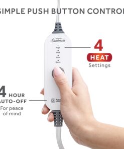 Sunbeam Royal Mink Sherpa Night Fog Heated Personal Throw / Blanket, Cozy-Warm, Adjustable Heat Settings 16 71XFYS9RQeL