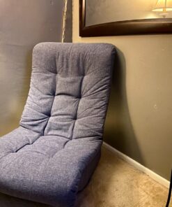 Amazon Basics Swivel Foam Lounge Chair - with Headrest, Adjustable, Denim, Blue, 26.3D x 23.5W x 13.7H in Chair with headrest 41 71XFlH9M7dL