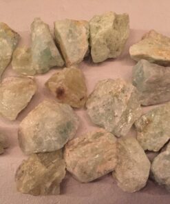 Crystal Allies Materials: 1lb Bulk Rough Aquamarine Beryl Stones from Brazil - Large 1" Raw Natural Crystals for Cabbing, Cutting, Lapidary, Tumbling, and Polishing 1 LB 17 71XG2Bqw dL