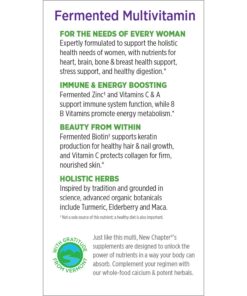 New Chapter Women’s Multivitamin + Immune Support – Every Woman’s One Daily, Fermented with Whole Foods & Probiotics + Iron + B Vitamins + Organic Non-GMO Ingredients - 24 Count (Packaging May Vary) 23 71XHPHdTBL