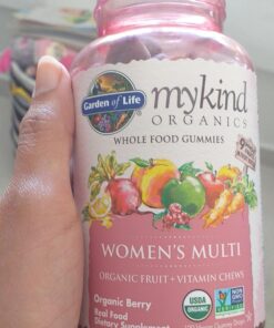Garden of Life mykind Organics Women's Gummy Vitamins - Berry - Certified Organic, Non-GMO, Vegan, Kosher Complete Multi - Methyl B12, C & D3 - Gluten, Soy & Dairy Free, 120 Real Fruit Gummies 52 71XHPMVH72L 1