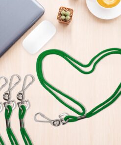 HOSL 100 Pack Badge Lanyards Office Lanyard ID Card Lanyards Business Card Lanyards Students Lanyards Employee Lanyards Round 36" With Swivel Hook (Green) 100pack Green 10 71XHx5t5YL