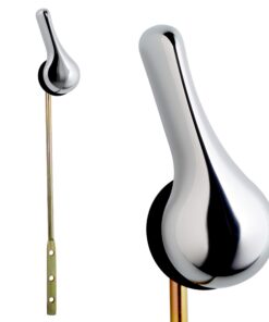 Qualihome Toilet Handle Lever Flush Replacement, Front Mount, Chrome, Universal Fitting Chrome Polished 25 71XI9OOI2LL