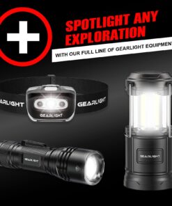 GearLight 2pack S1000 LED Flashlights High Lumens - Mini Flashlights for Camping, Hiking, Walking - Powerful Emergency Flashlights with 5 Modes for Outdoor Use - Bright Flashlight with Zoomable Beam 2 Pack 37 71XJHn2LeWL
