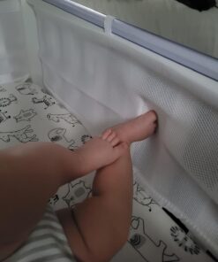 BreathableBaby Breathable Mesh Liner for Full-Size Cribs, Classic 3mm Mesh, White (Size 4FS Covers 3 or 4 Sides) 34 71XJOK0fQiL