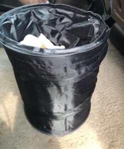 Zone Tech Universal Traveling Portable Car Trash Can - Black Collapsible Pop-up Leak Proof Trash Can- for Garbage to Organize Car, Waste Basket Bin, Rubbish Bucket (1 Pack) 1 Pack 38 71XJkoPqVqL