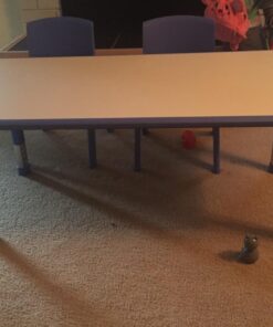 Flash Furniture Wren Adjustable Classroom Activity Table for School and Home, Rectangular Plastic Activity Table for Kids, 23.625" W x 47.25" L, Gray/Blue Blue Set of 1 42 71XLMLTOZL