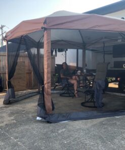 Coleman Back Home Screen Canopy Tent with Instant Setup, Outdoor Gazebo for Bug-Free Lounging, Shelter Fits Over Picnic Tables for Parties, Events, Tailgating, Picnics, & More 12 X 10 Ft 49 71XLOVfkmTL