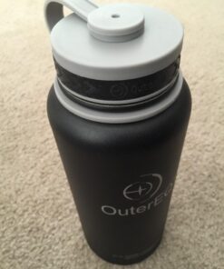 OuterEQ 32 oz Vacuum Insulated Stainless Steel Water Bottle Black 28 71XLTKaCw0L