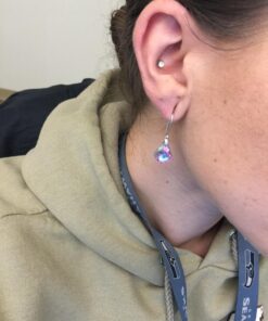 Vitrial Light Purple Sterling Silver Leverback Dangle Earrings made with Austrian 7 71XMiy d29L