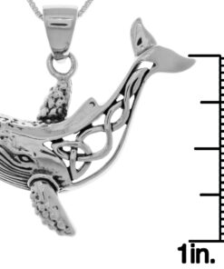 Jewelry Trends Celtic Whale Sterling Silver Pendant Necklace 18" 8 71XMx9mYDTL
