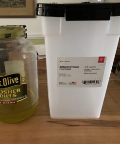 IRIS USA 12.75qt/3.1gal Airtight Pet Food Storage Container, Clear/Black 10 lbs 39 71XOWBEtaCL