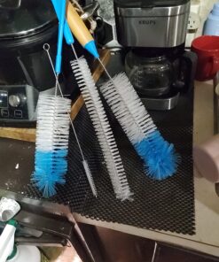 Turbo Microfiber Bottle Brush Cleaner Pack - Set of 5 Bottle Brushes for Cleaning Baby Bottles, Water Bottles, Tumblers, Wine Decanters, Flask, Bong, Vase Cleaner - One Straw Cleaner Brush 38 71XP8qTIwuL