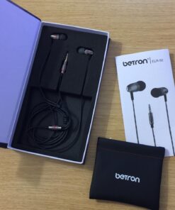 Betron ELR50 in Ear Headphones Earphones Wired with Noise Isolating Earbuds Tangle Free Cord Lightweight Carry Case Soft Ear Buds 3.5mm Plug (Black) Black 45 71XPVgc8hL