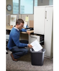 Rubbermaid Commercial Products Resin Wastebasket/Trash Can, 7-Gallon/28-Quart, Black, Plastic, for Bedroom/Bathroom/Office, Fits Under Desk/Sink/Cabinet, Pack of 12 7 Gallons 11 71XPhIpD1fL