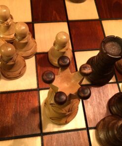 Wegiel Handmade European Ambassador Chess Set - Wooden 21 Inch Beech & Birch Board with Felt Base - Carved Hornbeam & Sycamore Wood Chess Pieces Ambassador - Brown 111 71XQbkqKXL