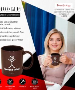 Funny Guy Mugs I Pooped Today Ceramic Coffee Mug - 11oz - Ideal Funny Coffee Mug for Women and Men - Hilarious Novelty Coffee Cup with Witty Sayings 7 71XR1fjaPZL
