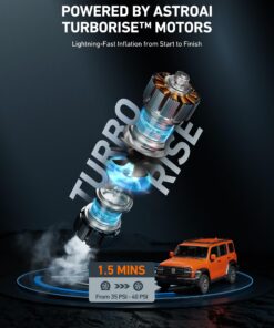 AstroAI Portable 160 PSI Heavy Duty Tire Inflator Pump with Screen, Dual Cylinders & Dual Motors, Dual Power Air Compressor for SUVs, RVs, ORVs, Trucks, Cars, Air Mattresses, etc., Auto Off, LED Light 1-yellow 19 71XRyvPbrWL