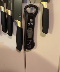 Meat Thermometer Digital, Waterproof Instant Read Meat Thermometers for Grilling and Cooking. Food Thermometer, Kitchen Gadgets, Accessories with Bottle Cap Opener for Kitchen, BBQ, Grill… Black 50 71XSdoaYqBL