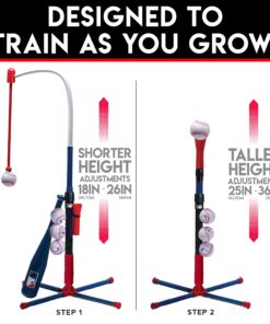 Franklin Sports Grow-with-Me Kids Baseball Batting Tee + Stand Set for Youth + Toddlers - Youth Baseball, Softball + Teeball Hitting Tee Set for Boys + Girls Grow With Me Tee - MLB Baseball 25 71XSfi1Fq L