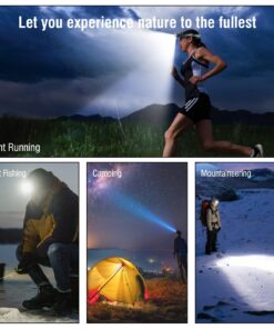 BORUIT B10 Rechargeable Headlamp Super Bright 100000 Lumens - 4 Modes LED Head Lamp USB Waterproof Headlight fit Adult Hunting Fishing Camping Hiking Outdoor White 14 71XU1ZNjAWL
