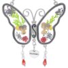 Grandma Butterfly Suncatcher with Pressed Flower Wings and Heart Charm - Hanging Height 8" 1 2 71XU4G6rfUL