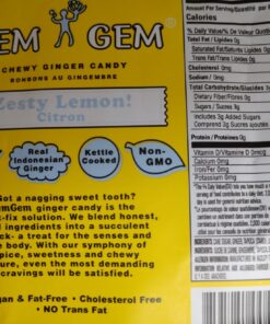 Assorted Ginger Chews (4-Pack)- (4) Gem Gem 5oz Bags - ORIGINAL, MANGO, LEMON & ORANGE | All-Natural, Non-GMO, Gluten Free, Vegan, REAL Indonesian Ginger - The perfect chewy sweet with a kick! 15 71XUcJkoEVL
