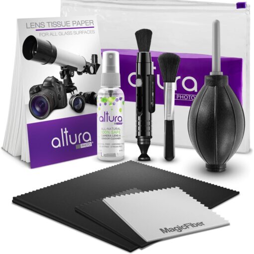 Altura Photo Professional Camera Cleaning Kit for DSLR & Mirrorless Cameras and Sensitive Electronics Bundle - Camera Accessories Kit with Altura Photo 2oz All Natural Cleaning Solution w/ 2oz. All Natural Cleaning Solution