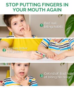 Nail Biting Treatment for Kids, Natural Thumb Sucking Stop for Kids Effective Prevent Kids Sucking Thumb and Biting Nail, No Biting Nail Polish Original 10 71XUtBL9BxL
