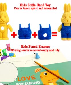 ROSYKIDZ 60PCS Animal Pencil Erasers Bulk for Kids, Take Apart Erasers Toys Desk Pet for Party Favors, Classroom Gifts for Students School Supplies Gift, Easter Basket Stuffers (Random) 60 23 71XVsjiVUjL