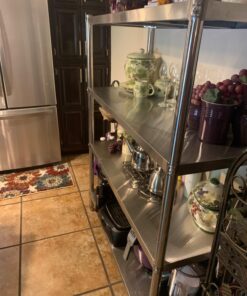 Happybuy Stainless Steel Shelving 47x18.5x60 Inch 4 Tier Stainless Steel Shelving Unit Shelving Units and Storage Heavy Duty Shelf for Kitchen Commercial Office Garage Storage 330lb Per Shelf 28 71XVswRDVvL
