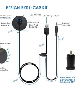 Alternative view of BESIGN BK01 Bluetooth Car Kit, Wireless Receiver for Handsfree Talking and Music Streaming with Ground Loop Noise Isolator for Car with 3.5mm Aux Port