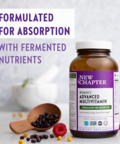 New Chapter Women's Multivitamin Advanced Formula for Stress, Bone, Immune, Beauty & Energy Support, Higher Levels of Whole-Food Fermented Essential Nutrients for Women + Iron + Vitamin D3, 120 Count 120 Count (Pack of 1) 17 71XWlvceMNS