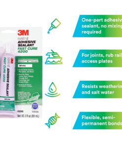 Alternative view of 3M Adhesive Sealant Fast Cure 4200 (05260) – Semi-Permanent Flexible Sealant for Boats and Marine Applications – White – 3 Ounces