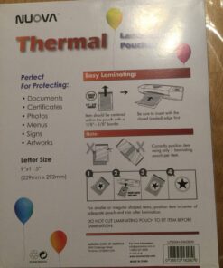 Nuova Premium Thermal Laminating Pouches, 9" x 11.5"/Letter Size/3 mil, 200 Pack (LP200H) 28 71XX2ifoftL