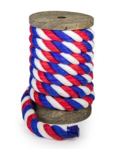 Ravenox Natural Twisted Cotton Rope | Made in The USA | Strong Triple-Strand Cordage for Sports, Décor, Pet Toys, Crafts, Macramé & Indoor Outdoor Use| by The Foot & Diameter (Multiple Color) Red, Snow White, Royal Blue 1/2 Inch x 50 Feet 12 71XXK CKp3L 3