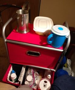 Honey-Can-Do 3 Drawer Rolling Cart - Pink CRT-02348 Pink, 11.5 in L x 16.125 in W x 35.5 in H (29.2 cm L x 41 cm W x 90.2 cm H) 17 71XXTovp8AL