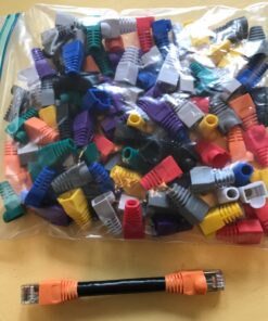 Accessbuy 100 Pack RJ45 CAT6 CAT6E CAT5 CAT5E Ethernet Network Cable Strain Relief Boots Cable Connector Plug Cover Mixed Color for Laptop 28 71XXZGGA5dL