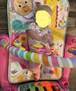 Fisher-Price Baby Gift Set Deluxe Kick & Play Piano Gym & Maracas,Playmat & Musical Toy with Smart Stages Learning Content plus 2 Rattles (Amazon Exclusive) Kick N Play Pink + Maracas 22 71XXgonbTeL