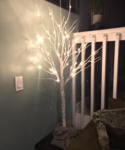 LIGHTSHARE 4 Feet Birch Tree, 48 LED Lights, Warm White, for Home, Festival, Party, and Christmas Decoration, Indoor and Outdoor Use 4 ft 30 71XXyknvyL