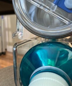 mDesign Plastic Free-Standing Stackable 3 Bottle Storage Holder Rack - Water, Wine, and Drink Organizer Shelf for Kitchen Countertop, Cabinet, Pantry, Fridge, Freezer, 4 Pack - Clear Pack of 4 38 71XZ1nt2K7L